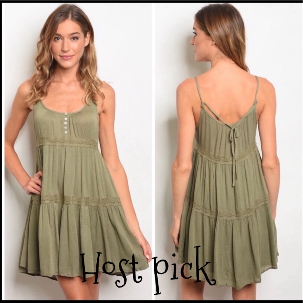 🌟🌟HP🌟🌟Olive tank dress
